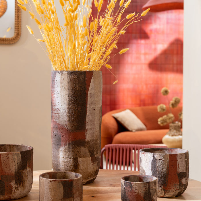 J-Line bloempot Miltos - keramiek - mix - medium - Ø 20 cm