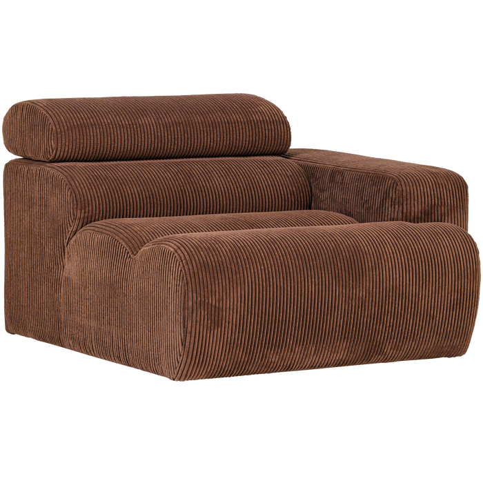 WOOOD Novi 1-Zits Element Bank Arm Rechts - Ribstof - Terra