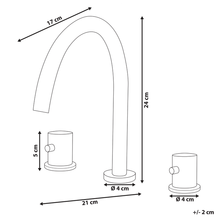 Beliani - PILCOMAYO - Wastafelkraan - Zilver - Messing