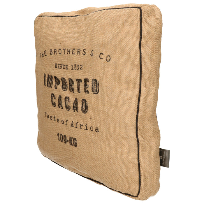 Atmosphera Vloerkussen Cacao - Jute - beige - 40 x 40 x 12 cm