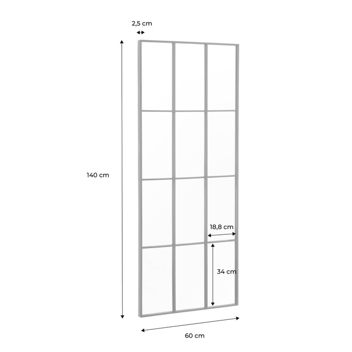 sweeek - Rechthoekige industriële spiegel staal
