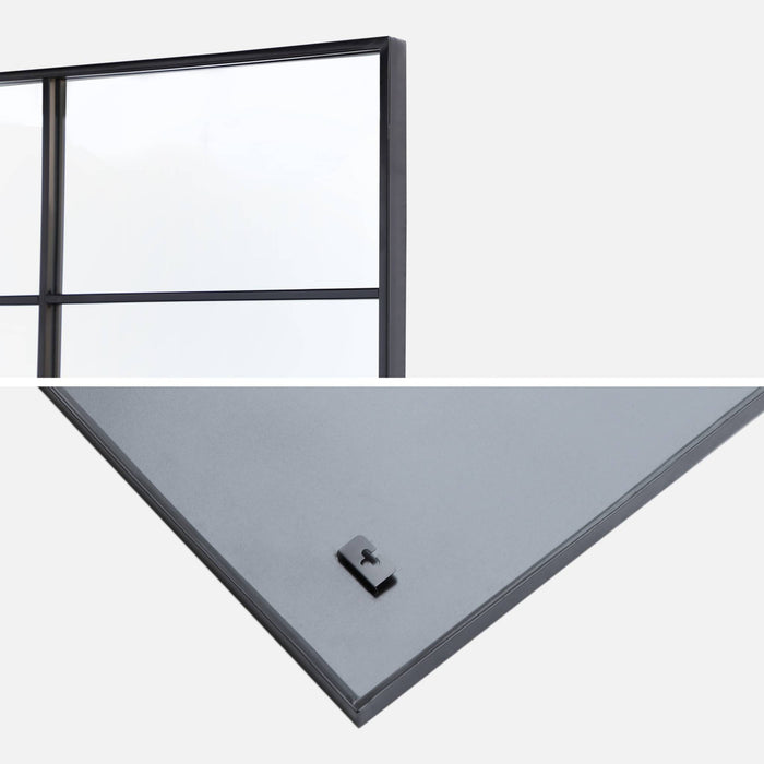 sweeek - Rechthoekige industriële spiegel staal