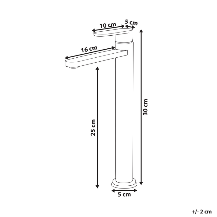 Beliani - COLHUE - Enkele wastafelkraan - Zilver - 30 cm - Messing