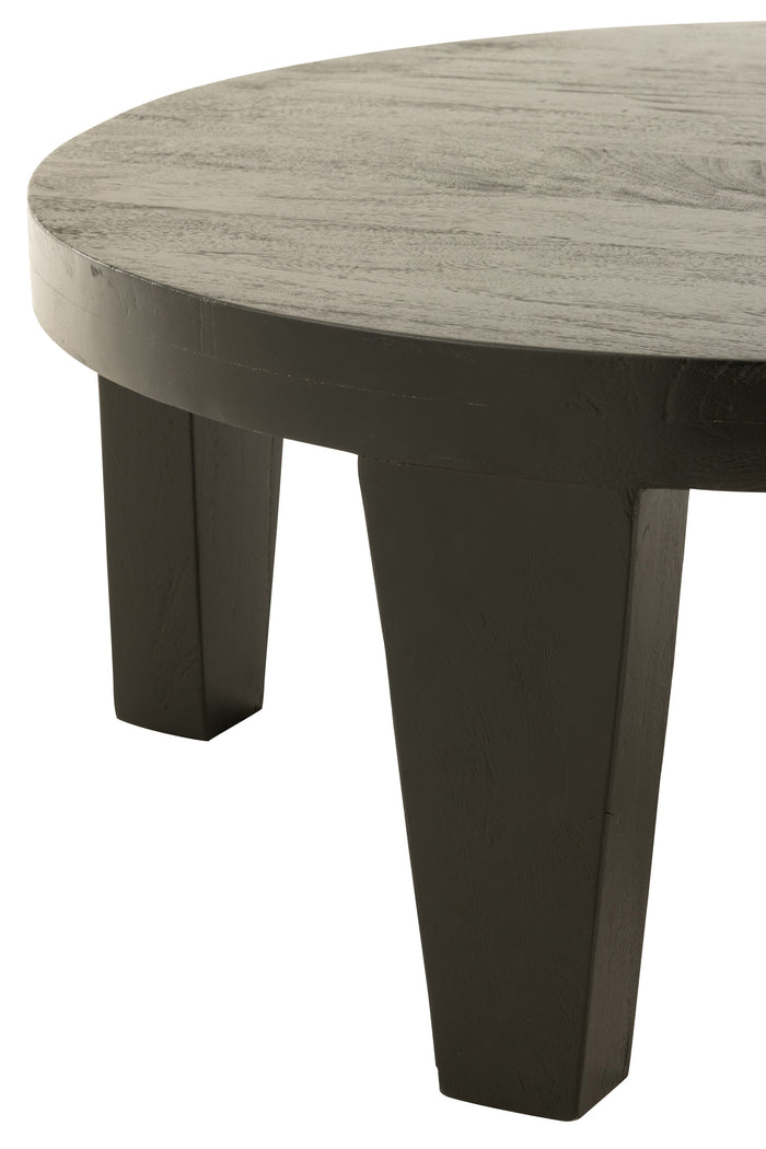 J-Line koffietafel Rond - hout - matte zwart