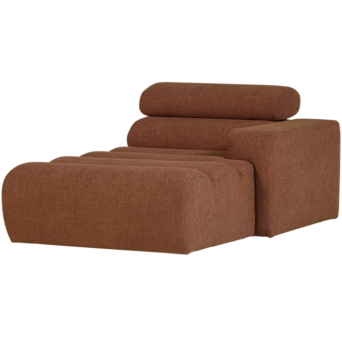WOOOD Novi Chaise Longue Element Arm Rechts - Polyester - Terra