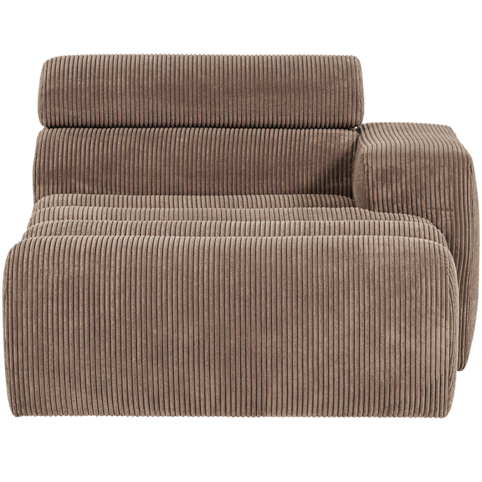 WOOOD Novi Chaise Longue Element Arm Rechts - Ribstof - Taupe