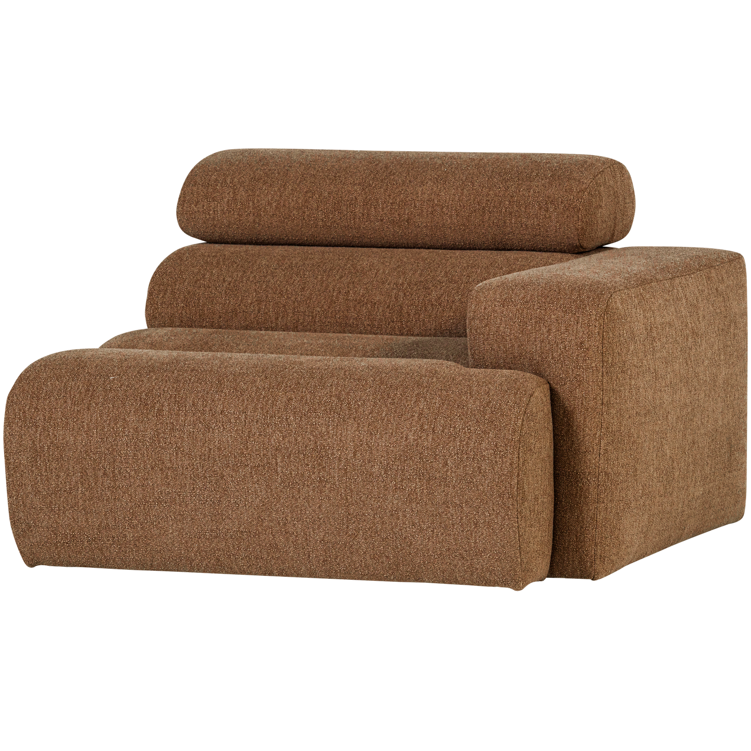 WOOOD Novi 1-Zits Element Bank Arm Rechts - Polyester - Karamelbruin