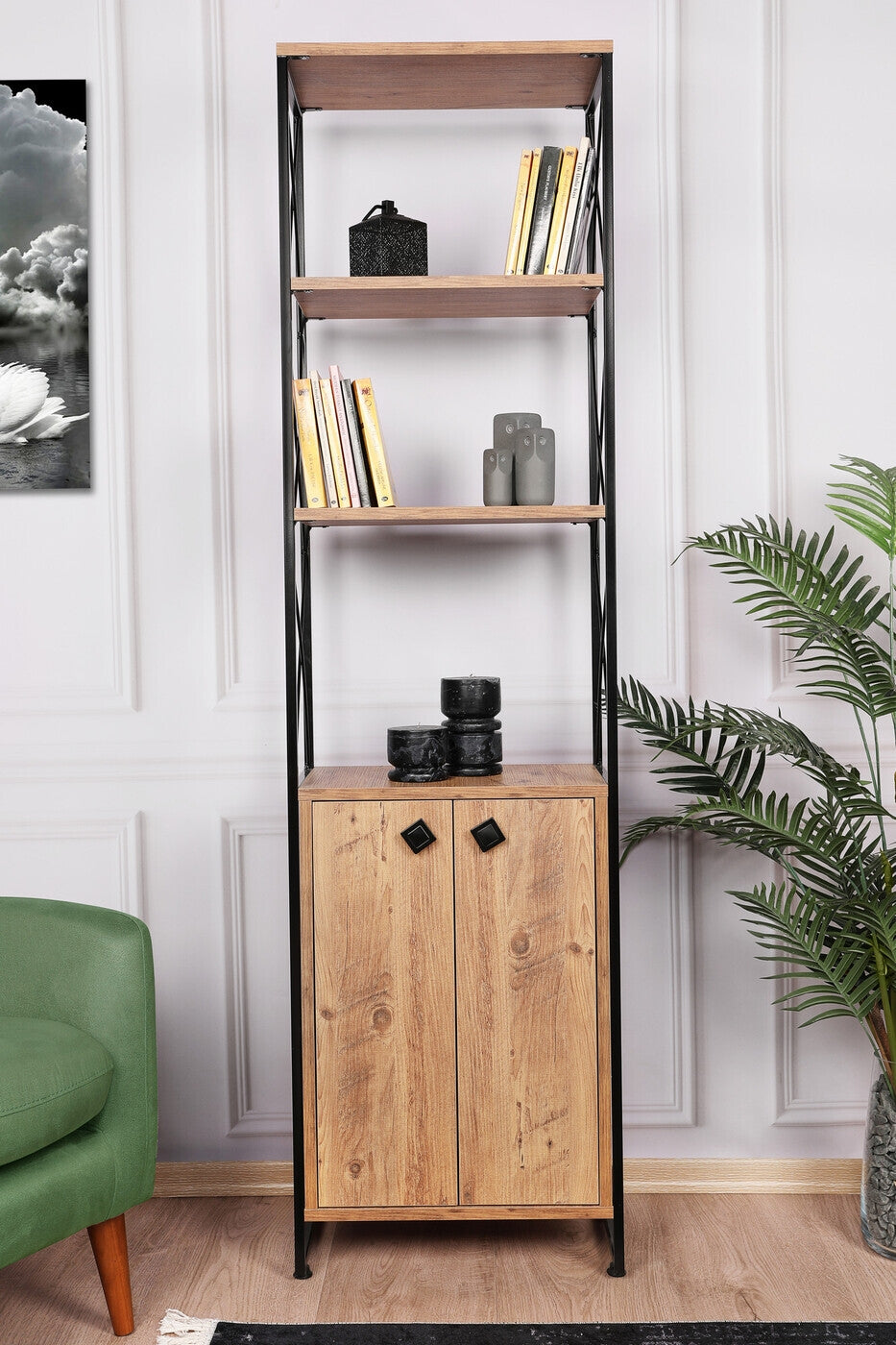 Giga Meubel - Boekenkast Pine Hout - 49x30x180cm - Tervel