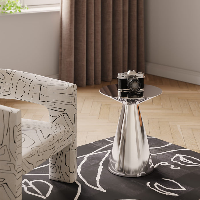 Bijzettafel Mambo Ø45cm chroom Kare Design