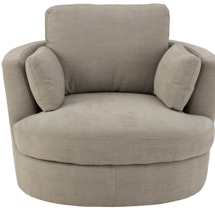 J-Line loungestoel Swiv - hout|textiel - grijs