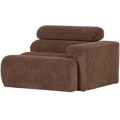 WOOOD Novi 1-Zits Element Bank Arm Rechts - Ribstof - Mokkabruin