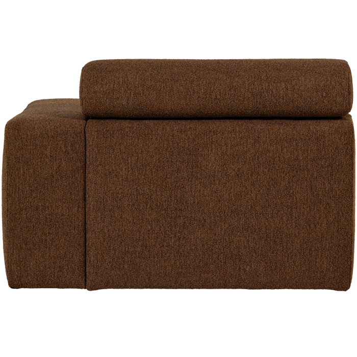 WOOOD Novi 1-Zits Element Bank Arm Rechts - Polyester - Mokkabruin