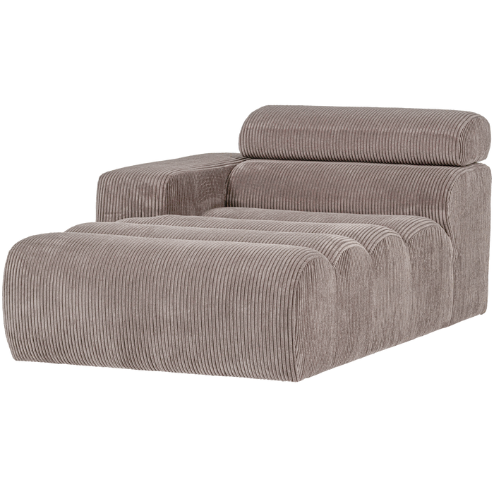 WOOOD Novi Chaise Longue Element Arm Links - Ribstof - Zand