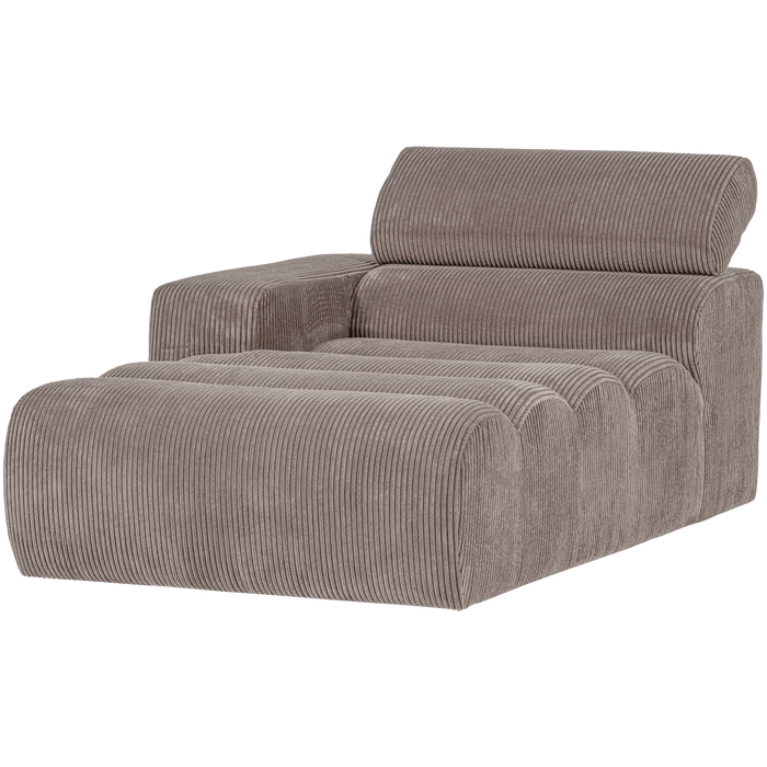 WOOOD Novi Chaise Longue Element Arm Links - Ribstof - Zand