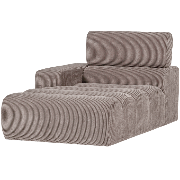 WOOOD Novi Chaise Longue Element Arm Links - Ribstof - Zand