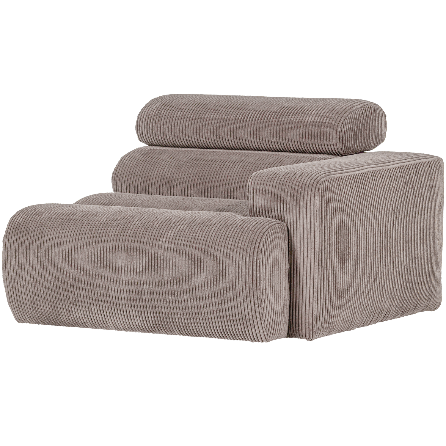 WOOOD Novi 1-Zits Element Bank Arm Links - Ribstof - Zand - 86x109x113