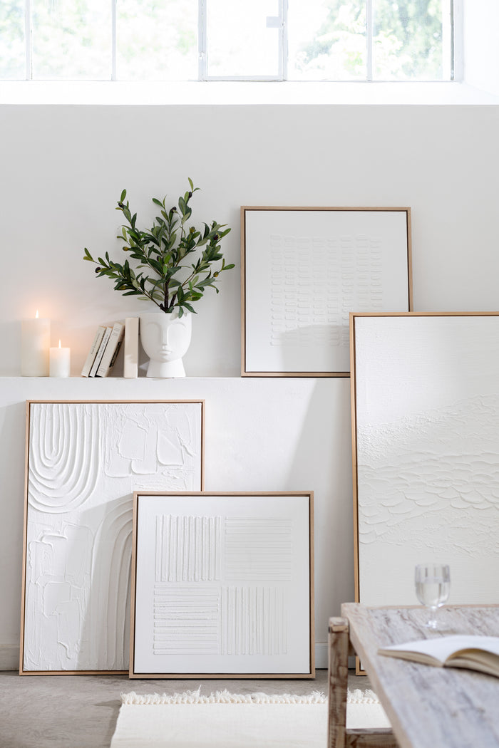 J-Line schilderij Elise - canvas - wit - 2 stuks