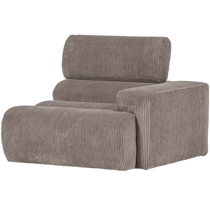 WOOOD Novi 1-Zits Element Bank Arm Links - Ribstof - Zand - 86x109x113