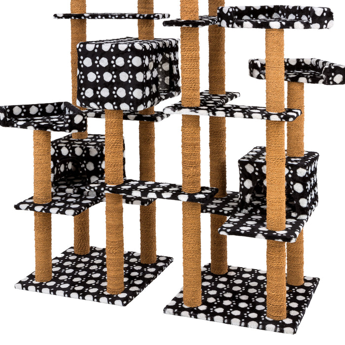 tectake® Krabpaal Mieze - Zwart | Wit