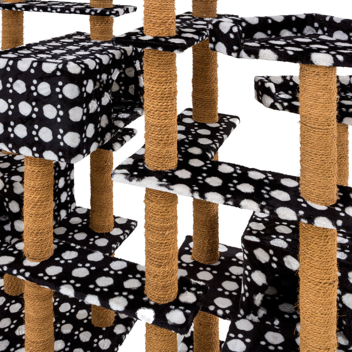 tectake® Krabpaal Mieze - Zwart | Wit