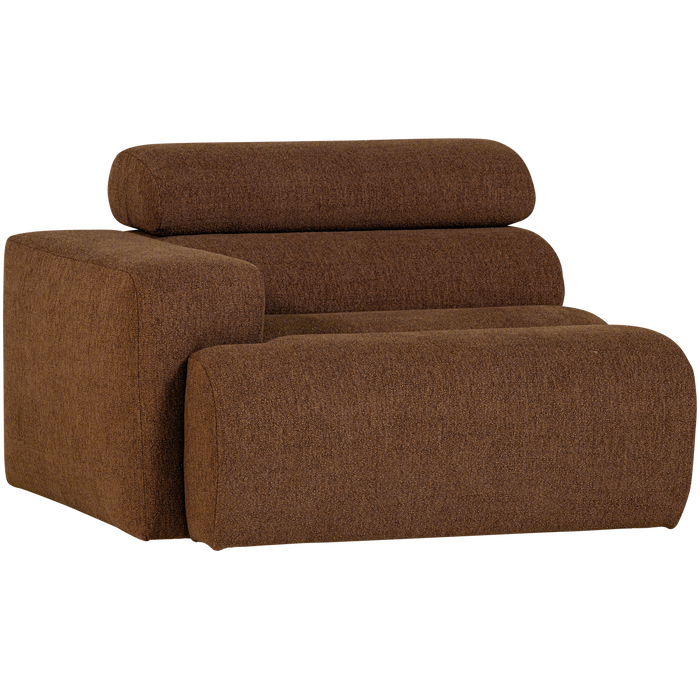 WOOOD Novi 1-Zits Element Bank Arm Links - Polyester - Mokkabruin