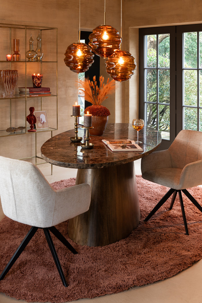 J-Line stoel Louna - ijzer|acryl - perzik