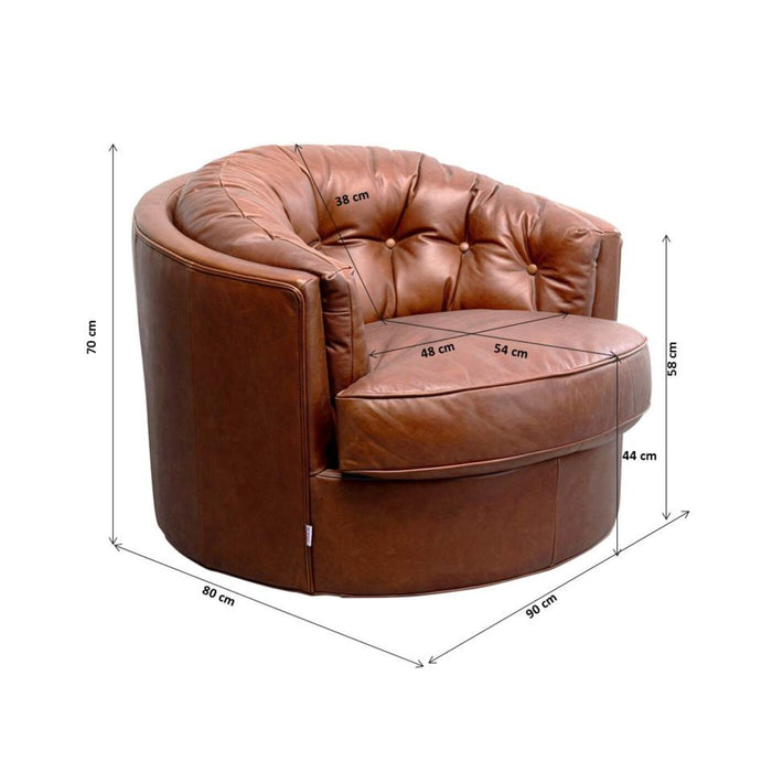 Draaifauteuil Music Hall bruin Kare Design