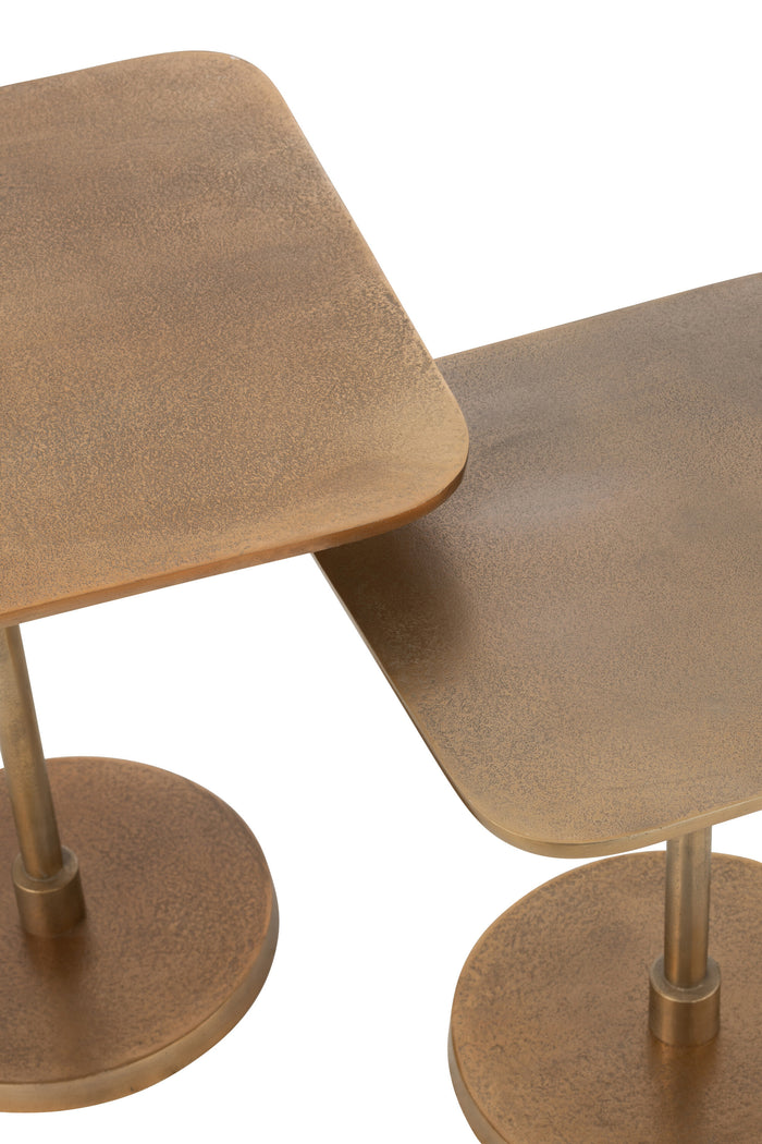 J-Line tafel - aluminium - goud - 2  stuks