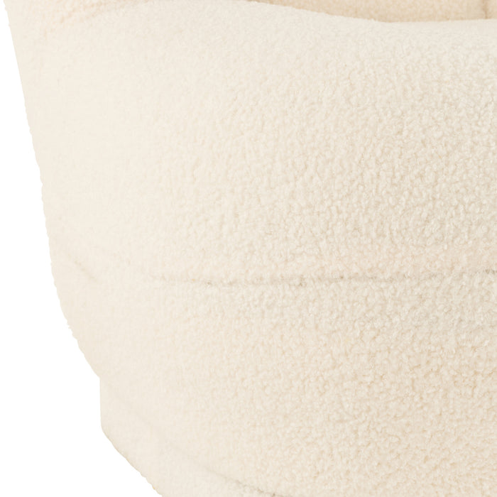 J-Line zetel Teddy Bouclé - velvet - wit