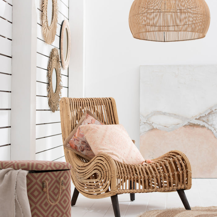 J-Line lampenkap Peervorm - rotan - naturel