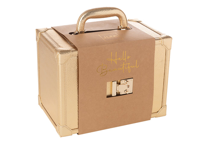 J-Line juwelendoos met handvat - kunstleder - goud