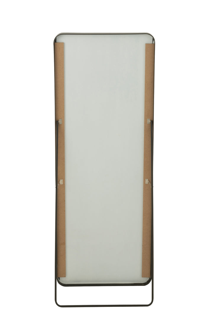 J-Line spiegel Op Voet Rechthoek - glas|metaal - zwart - 55 x 150 cm