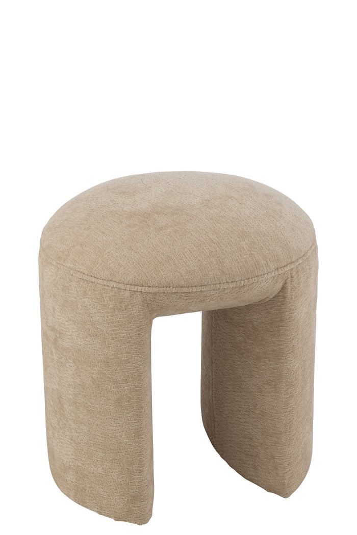 J-Line kruk Rond - textiel - beige