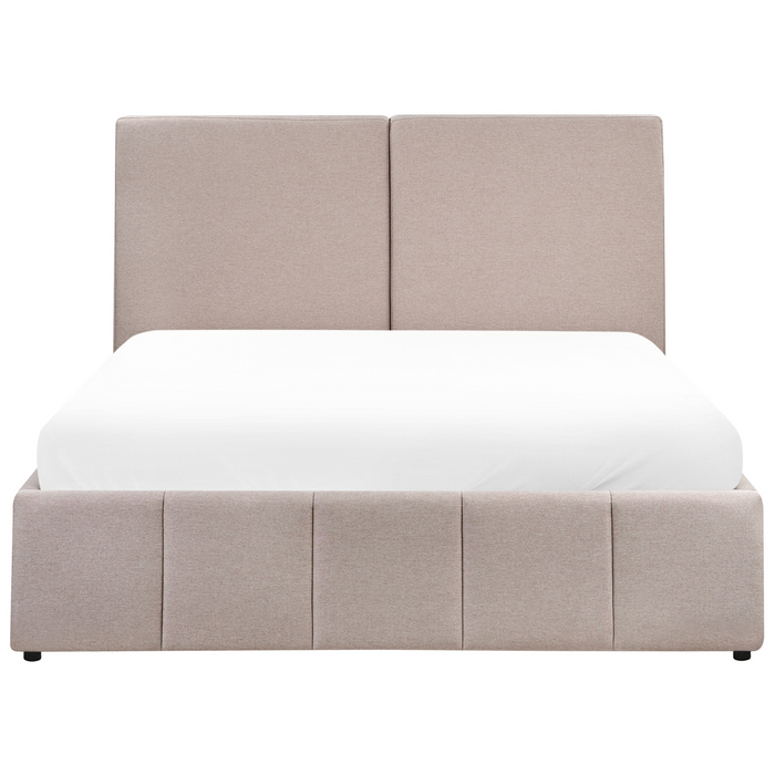 Beliani-CASTELNAVET-Tweepersoonsbed-Taupe-160 x 200 cm-Polyester