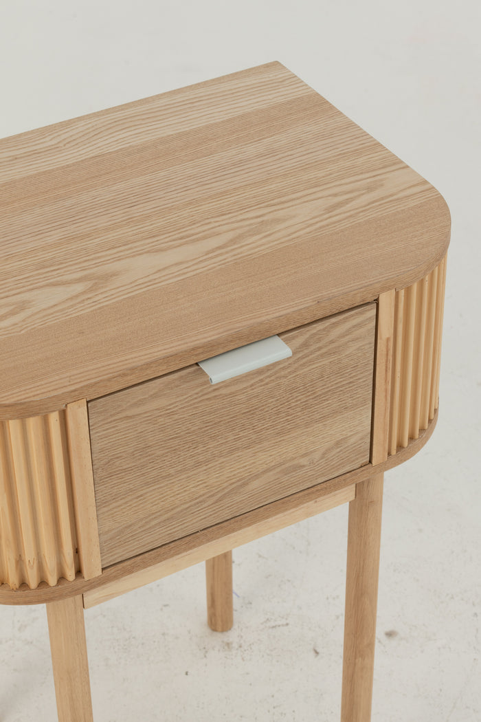 J-Line nachtkastje Rond - dennenhout - naturel