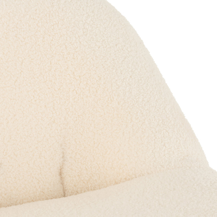 J-Line zetel Teddy Bouclé - velvet - wit