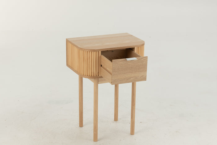 J-Line nachtkastje Rond - dennenhout - naturel