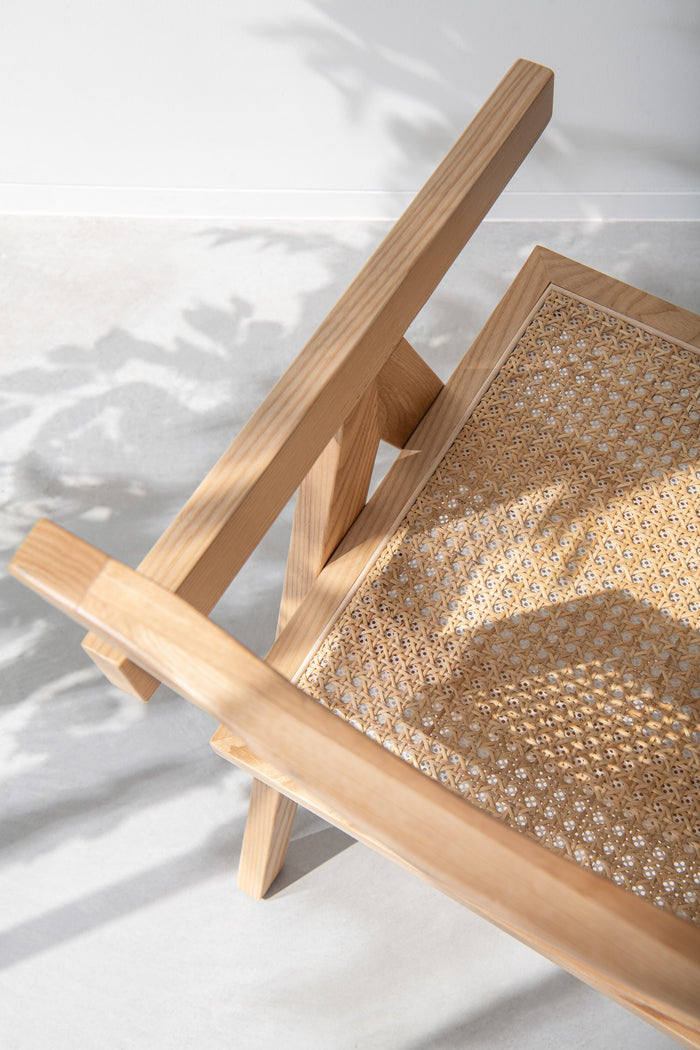 J-Line stoel Rooster - essenhout|rotan - naturel