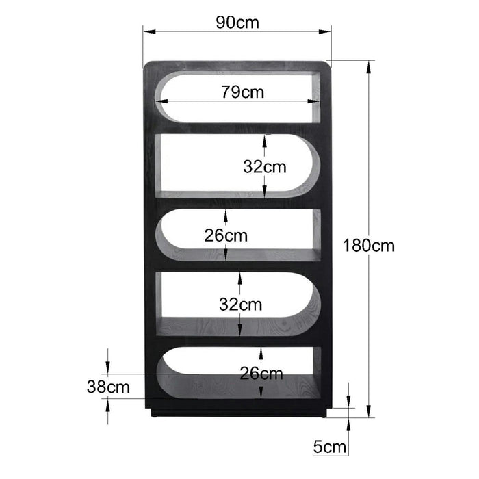 Bookshelf Forma 180x90cm zwart Kare Design