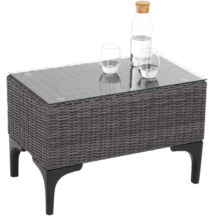 tectake® Wicker lounge Bellaria met aluminium frame - Grijs