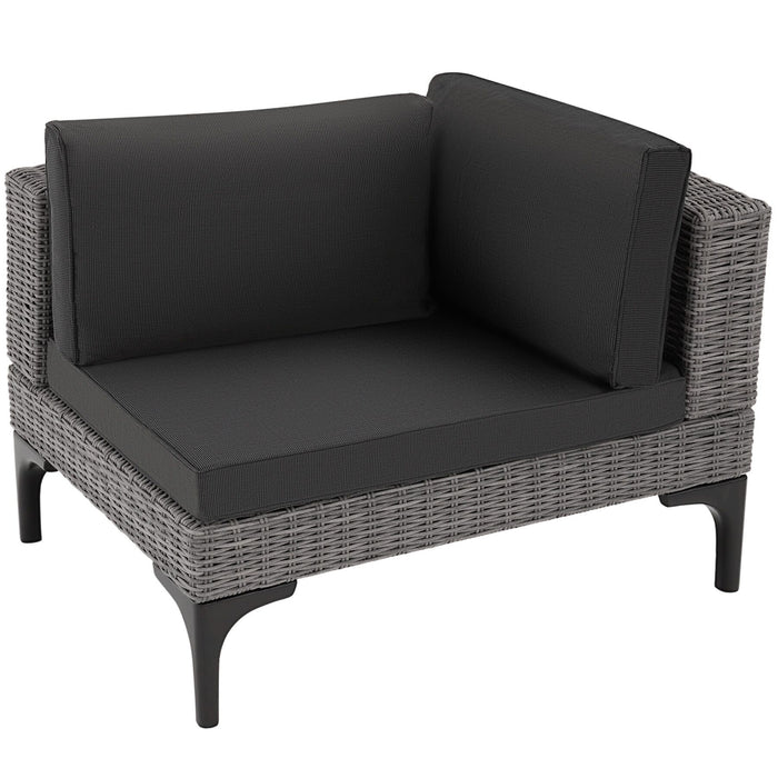 tectake® Wicker lounge Bellaria met aluminium frame - Grijs