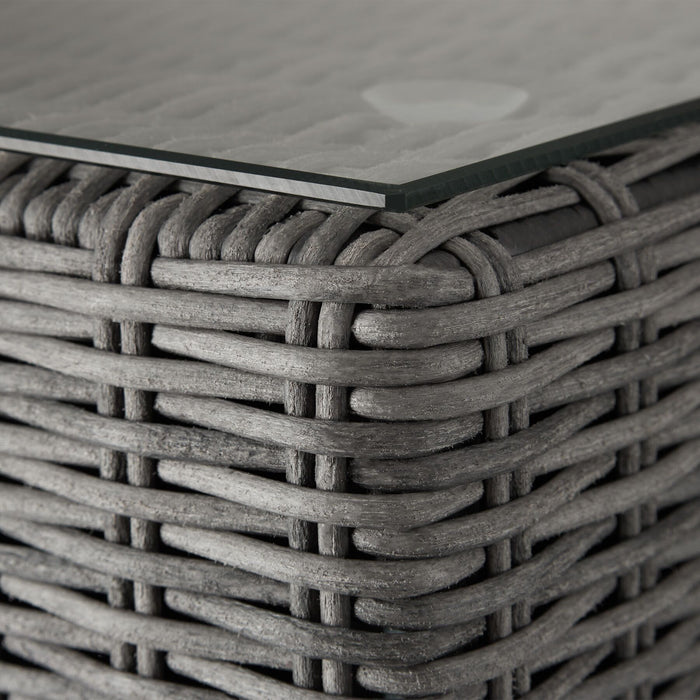 tectake® Wicker lounge Bellaria met aluminium frame - Grijs