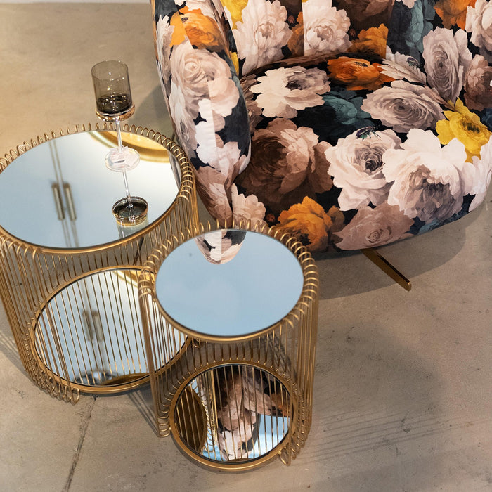 Bijzettafel Wire Double messing (2|Set) Kare Design