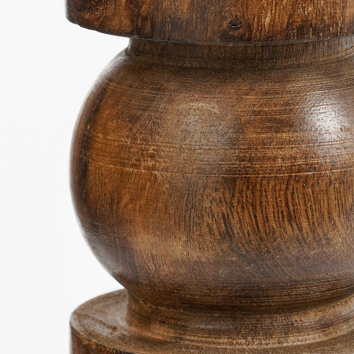 Mica Decorations Philo Kandelaar - H40 x Ø11 cm - Mangohout - Bruin