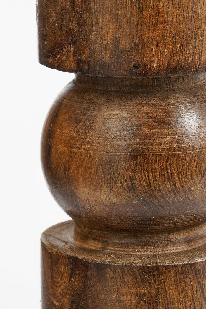 Mica Decorations Philo Kandelaar - H40 x Ø11 cm - Mangohout - Bruin