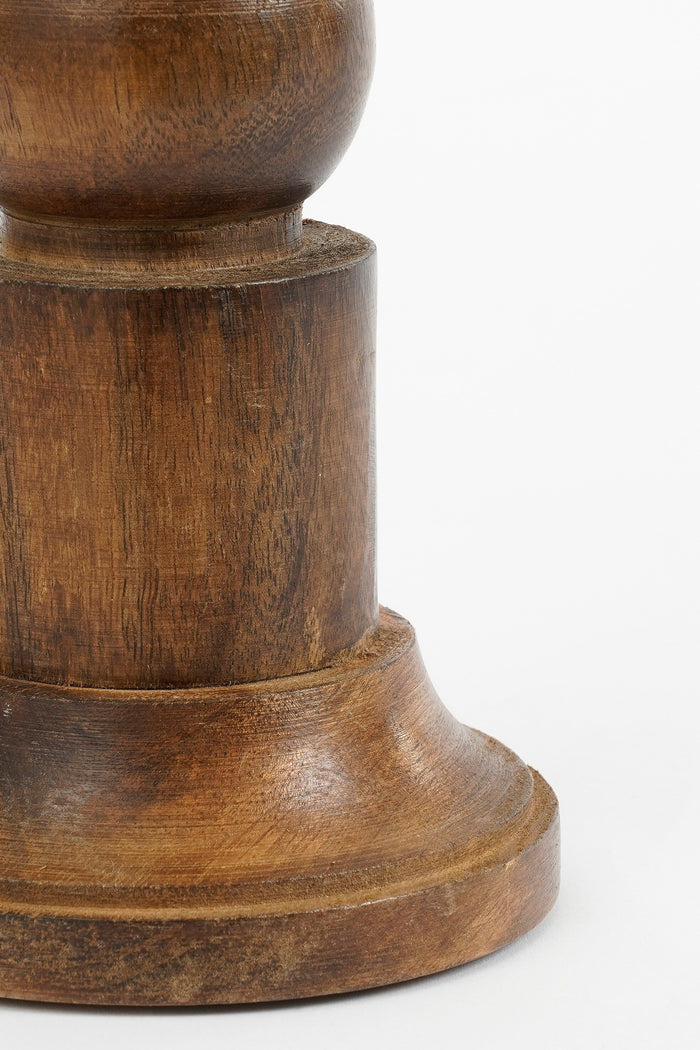 Mica Decorations Philo Kandelaar - H40 x Ø11 cm - Mangohout - Bruin