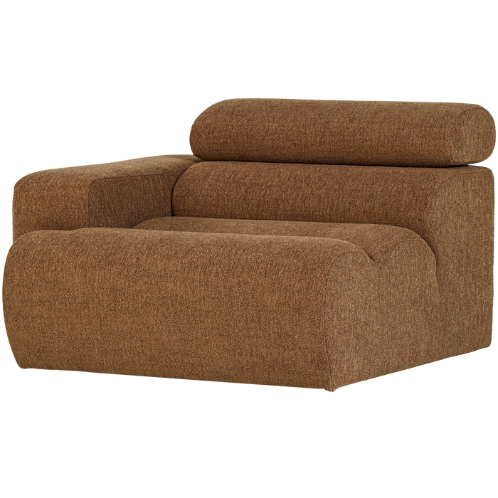 WOOOD Novi 1-Zits Element Bank Arm Links - Polyester - Karamelbruin