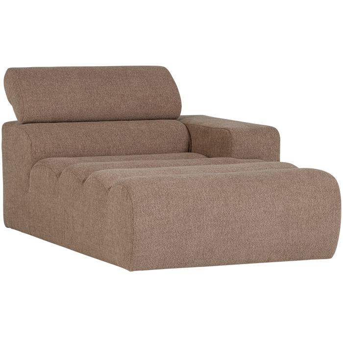 WOOOD Novi Chaise Longue Element Arm Rechts - Polyester - Taupe
