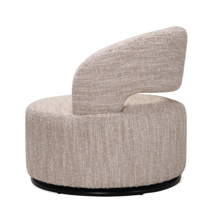 DÉJA Living - Draaifauteuil Beige Stof|Metaal - 79x79x77cm - Kisa