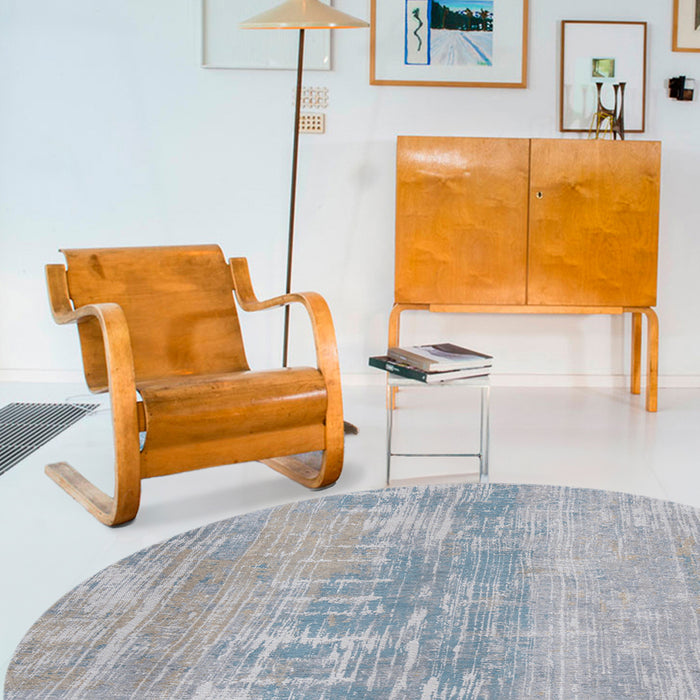 Louis de Poortere Streaks Vloerkleed Ø 240 cm - Long Island Blue